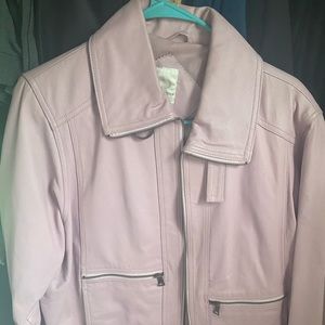 Soft pink leather jacket